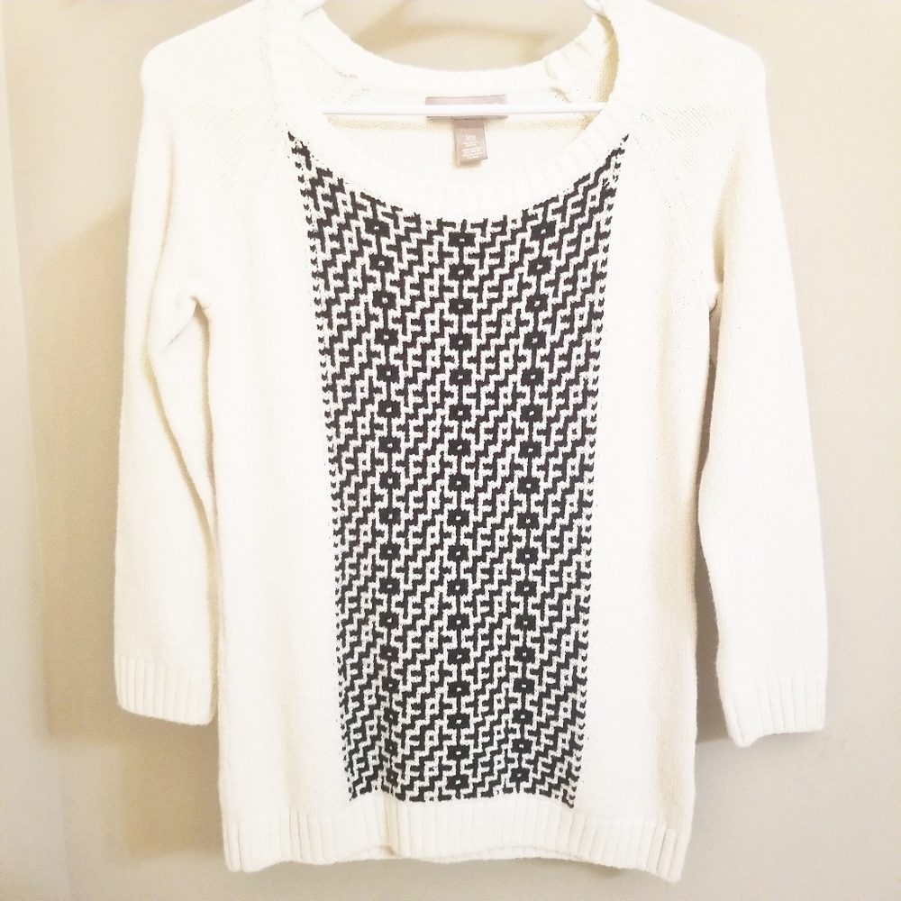 ◇SOLD◇Banana Republic XS Cream w Black Sweater